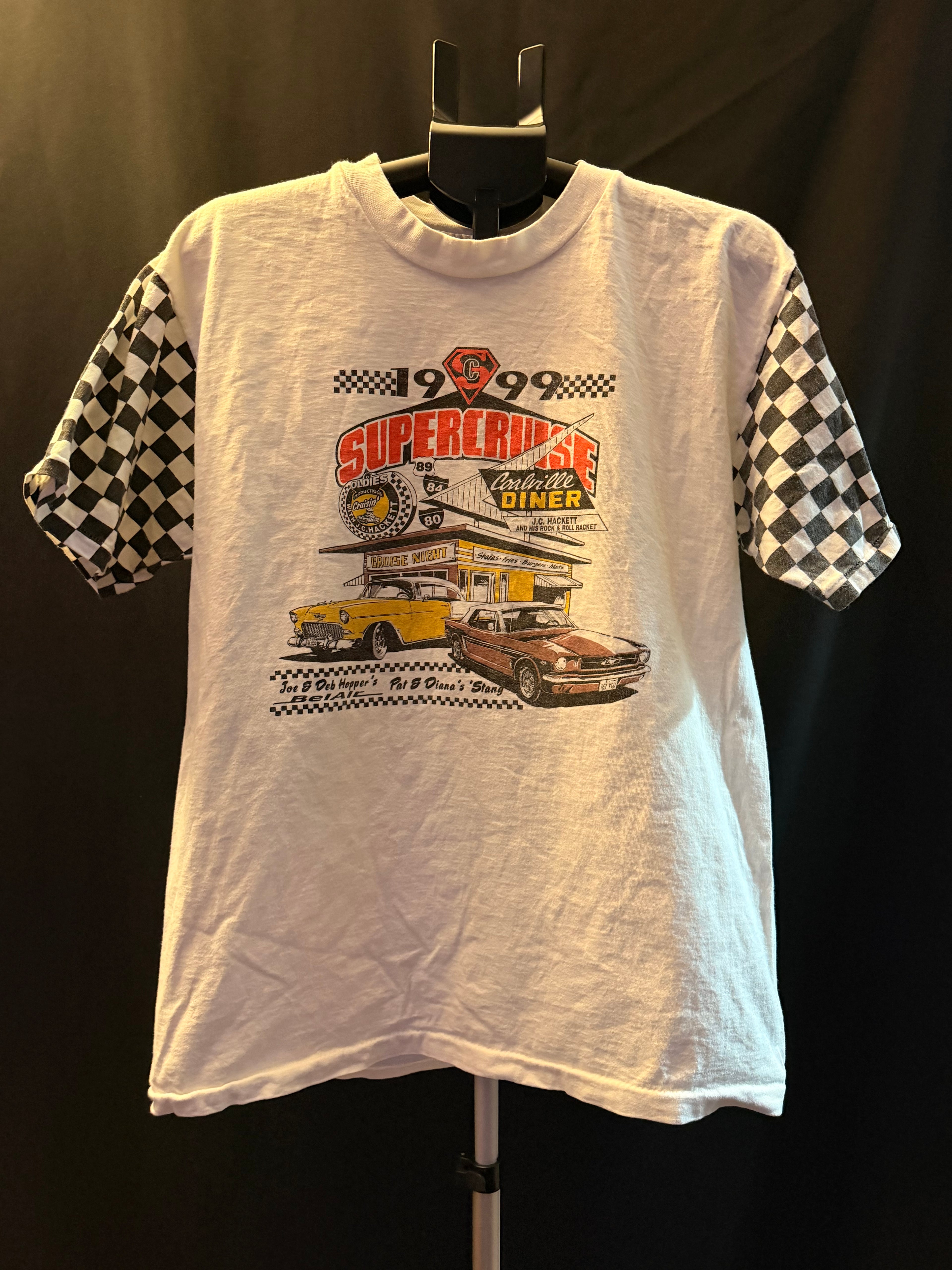 Vintage Supercruise Checkered Car Show Shirt (L)