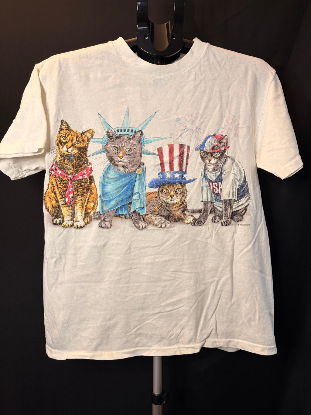 Vintage Patriotic Cat Shirt (M)