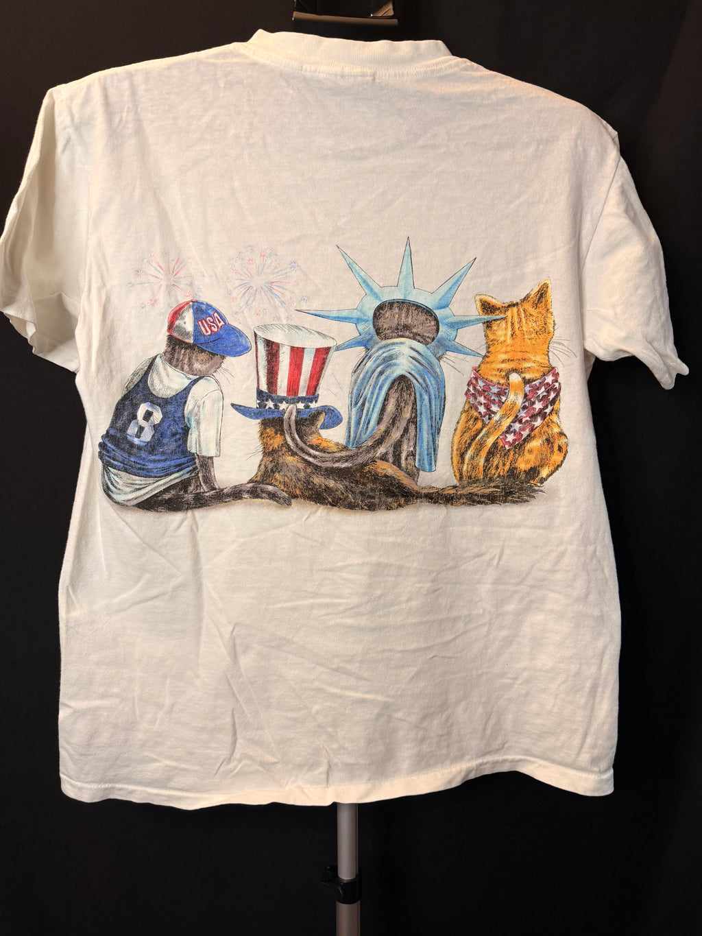 Vintage Patriotic Cat Shirt (M)